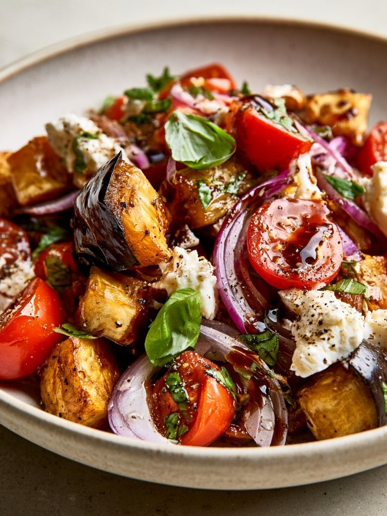 Mediterranean Roasted Vegetable Bowl Print. poster — food-drink art