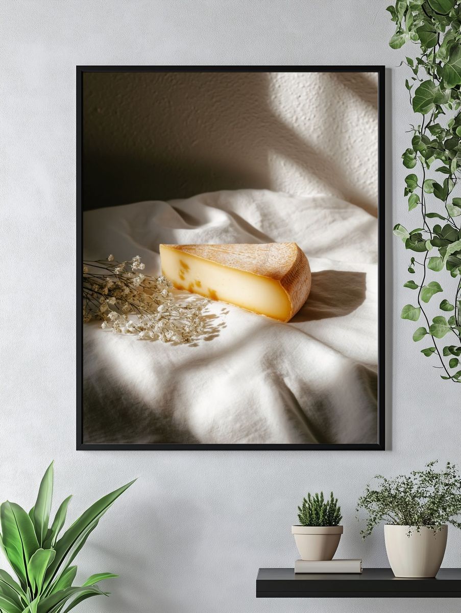 Still Life Cheese and Linen Poster. — room view 4
