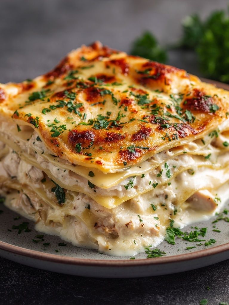 Creamy Chicken Lasagna Food Poster. poster detail