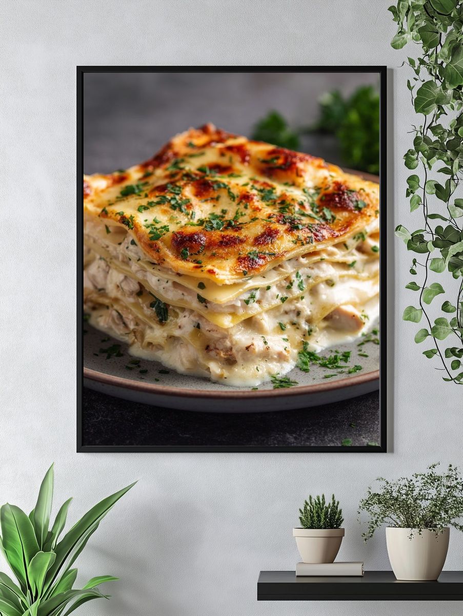 Creamy Chicken Lasagna Food Poster. — room view 4