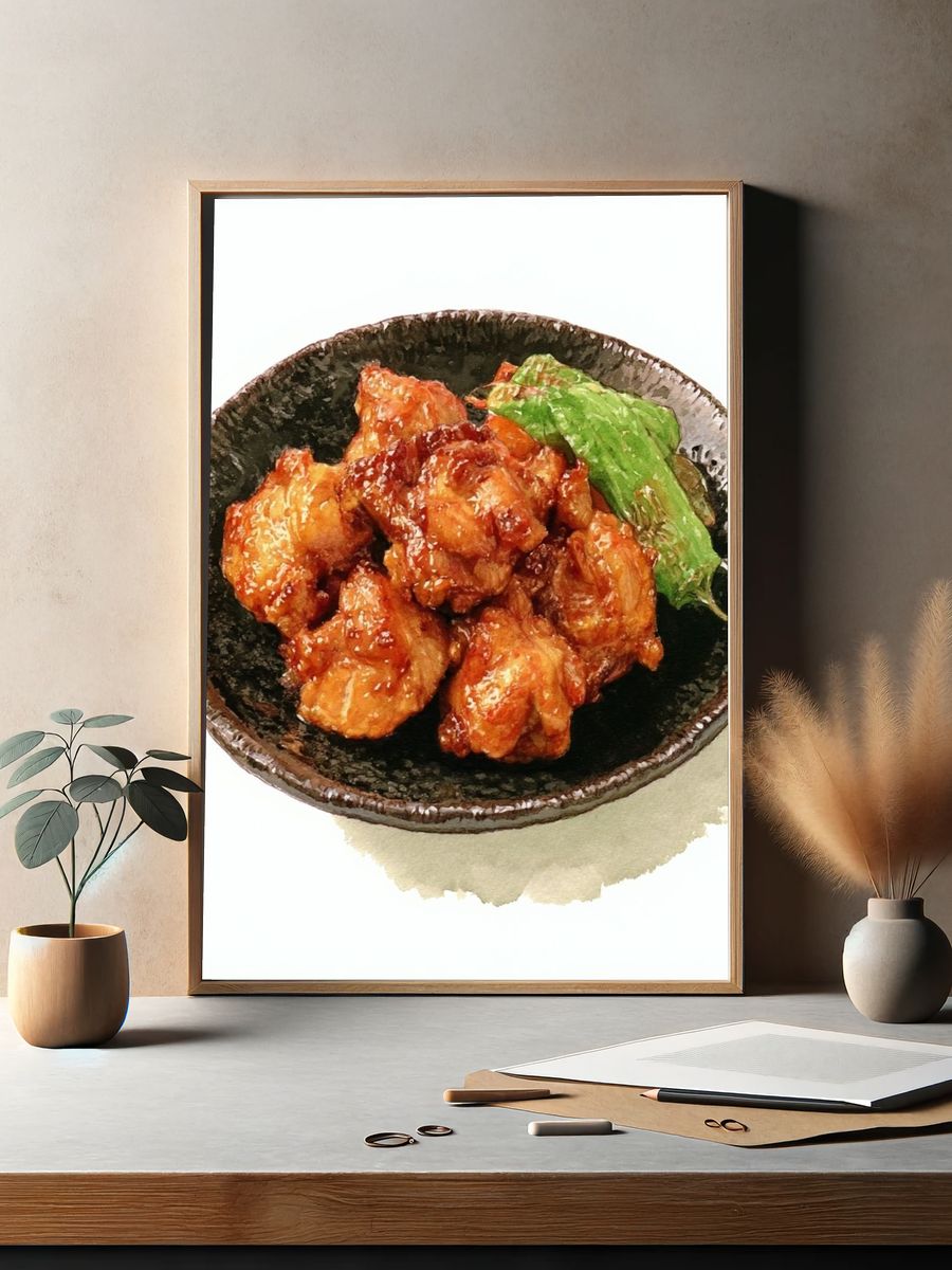 Glazed Chicken Bowl Food-Drink Print. — room view 2