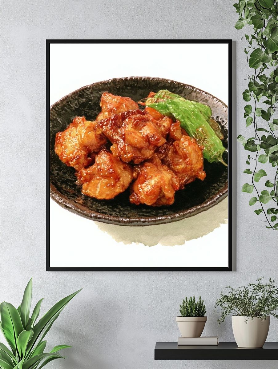 Glazed Chicken Bowl Food-Drink Print. — room view 4