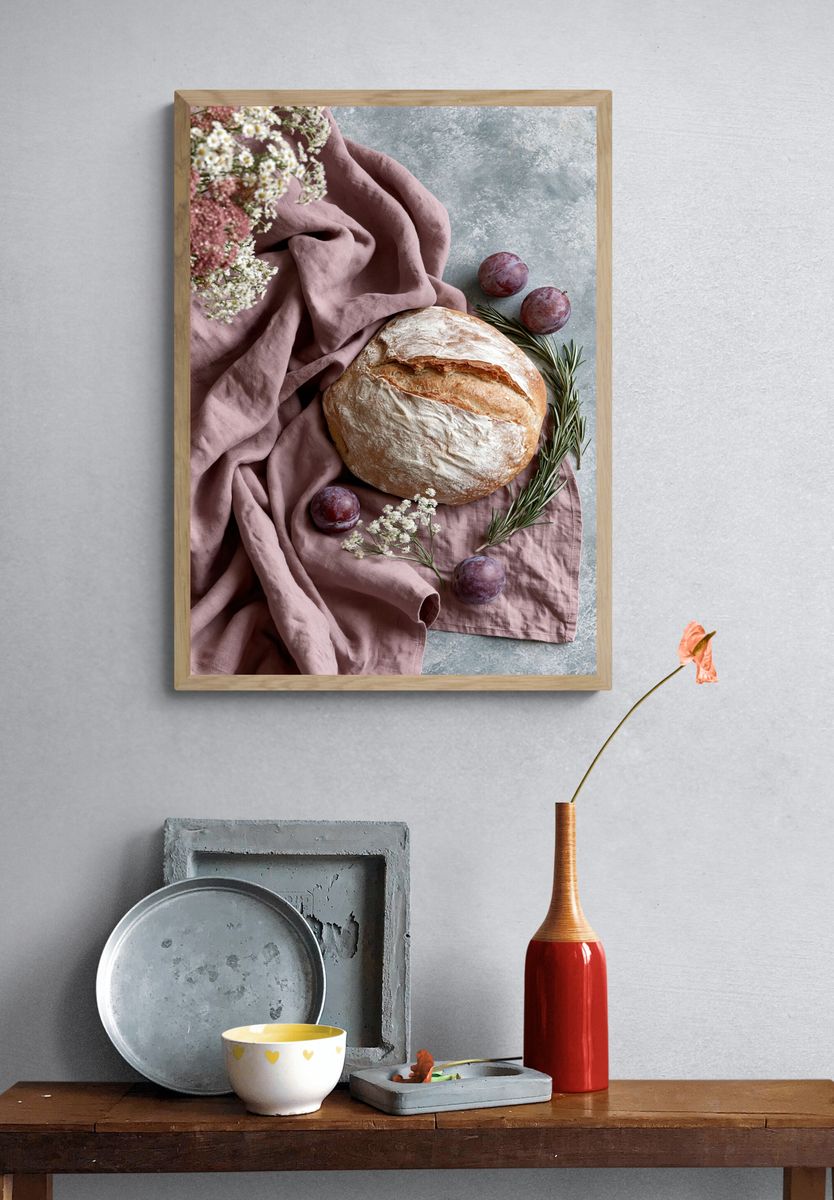 Rustic Bread Still Life Poster. — room view 3