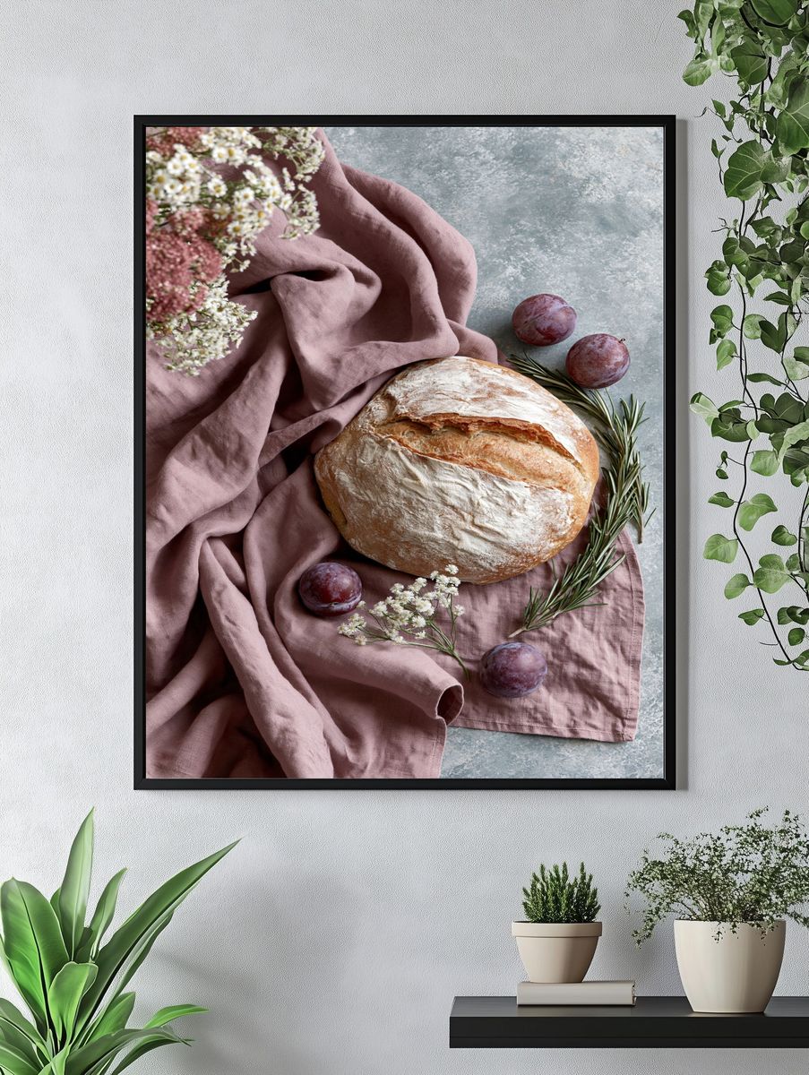 Rustic Bread Still Life Poster. — room view 4
