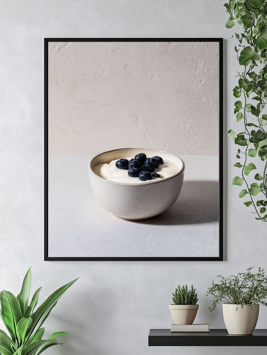 Blueberry Yogurt Still Life Poster. — room view 4