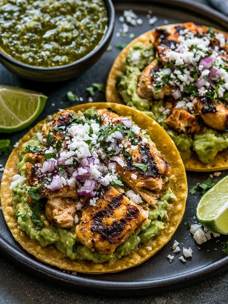 Grilled Chicken Tacos Food Print. poster — food-drink art