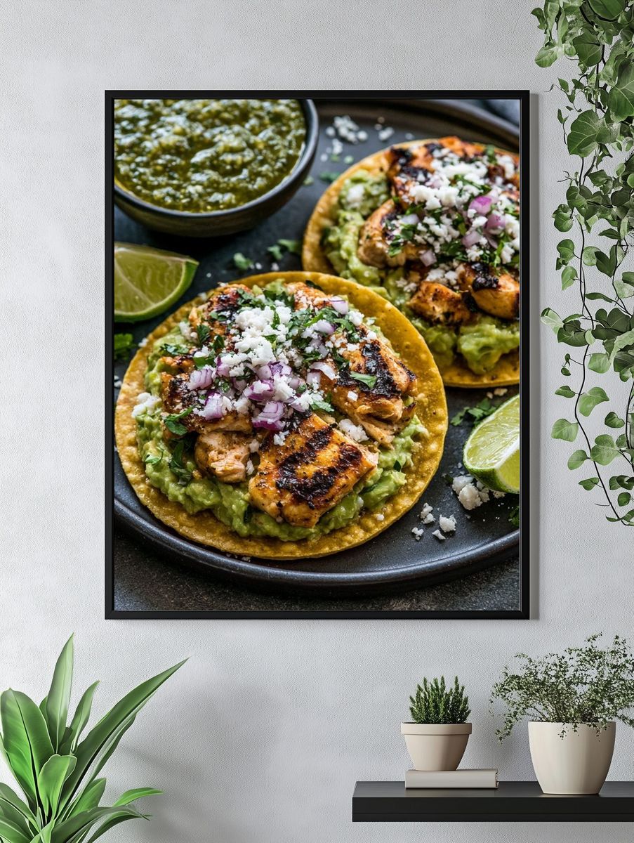 Grilled Chicken Tacos Food Print. — room view 4
