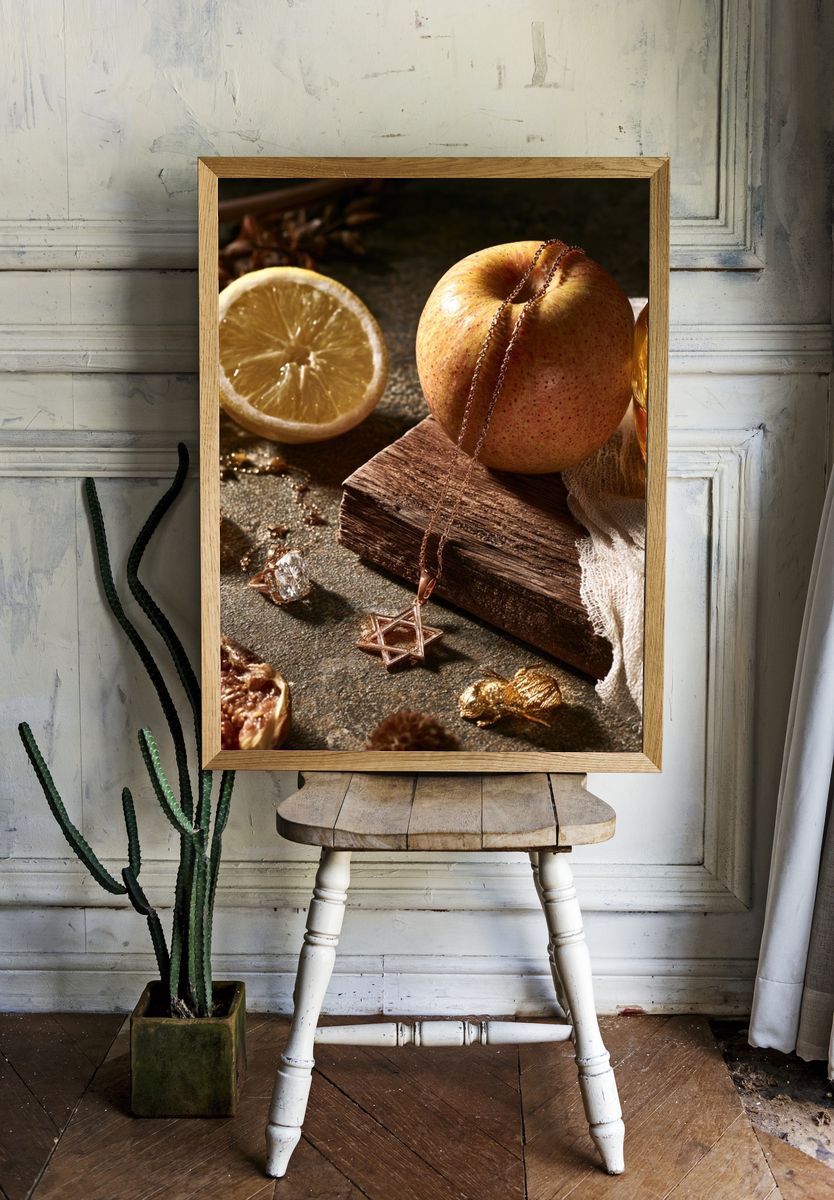 Still Life with Apple and Lemon Print. room preview