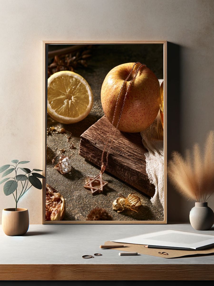 Still Life with Apple and Lemon Print. — room view 2