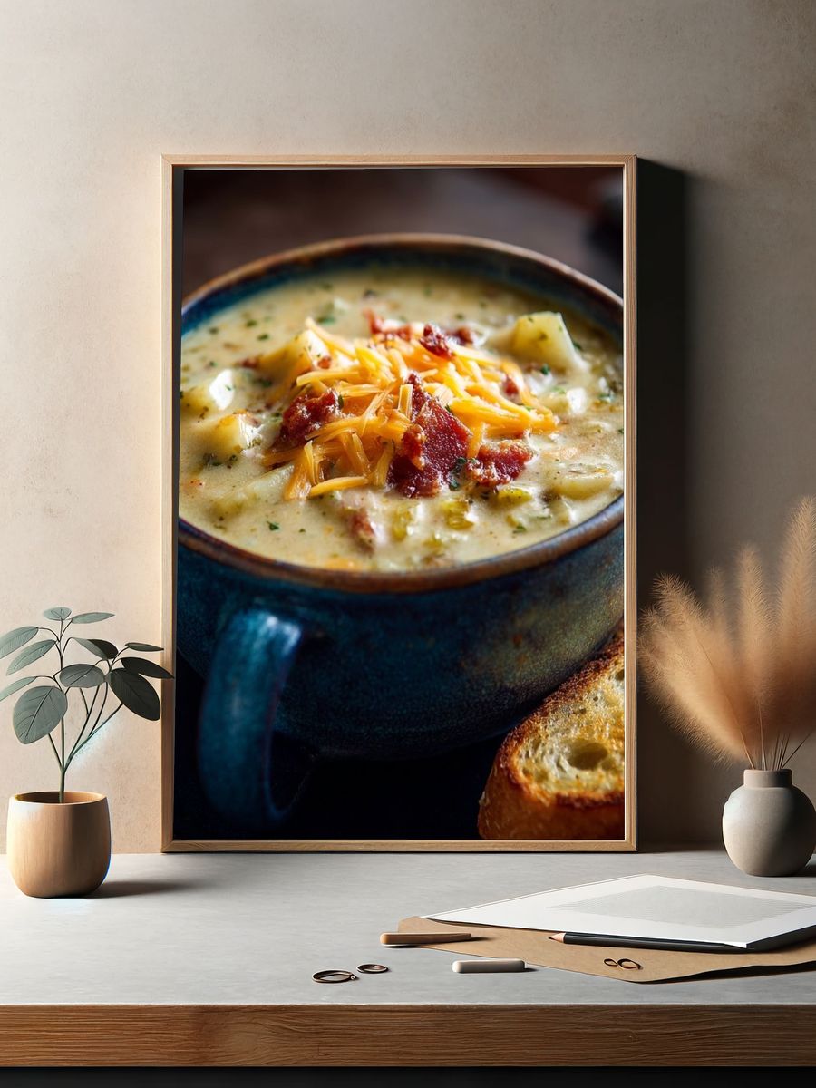 Creamy Soup Bowl Food Poster. — room view 2
