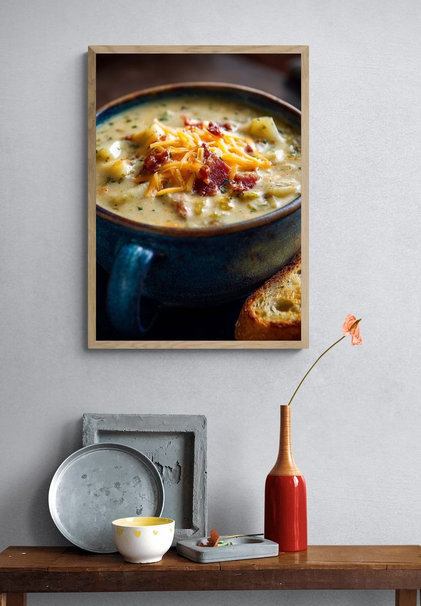Creamy Soup Bowl Food Poster. — room view 3