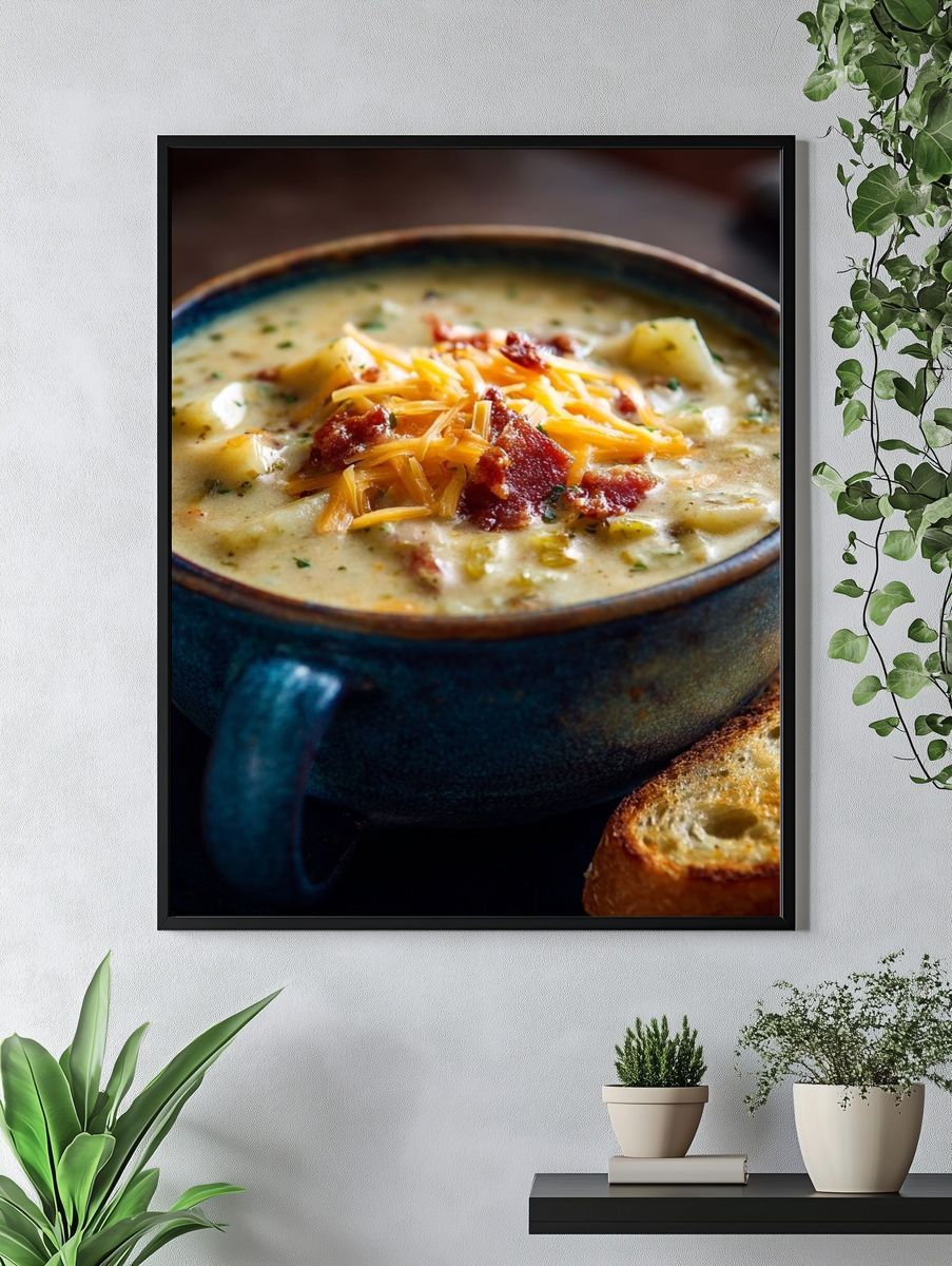 Creamy Soup Bowl Food Poster. — room view 4