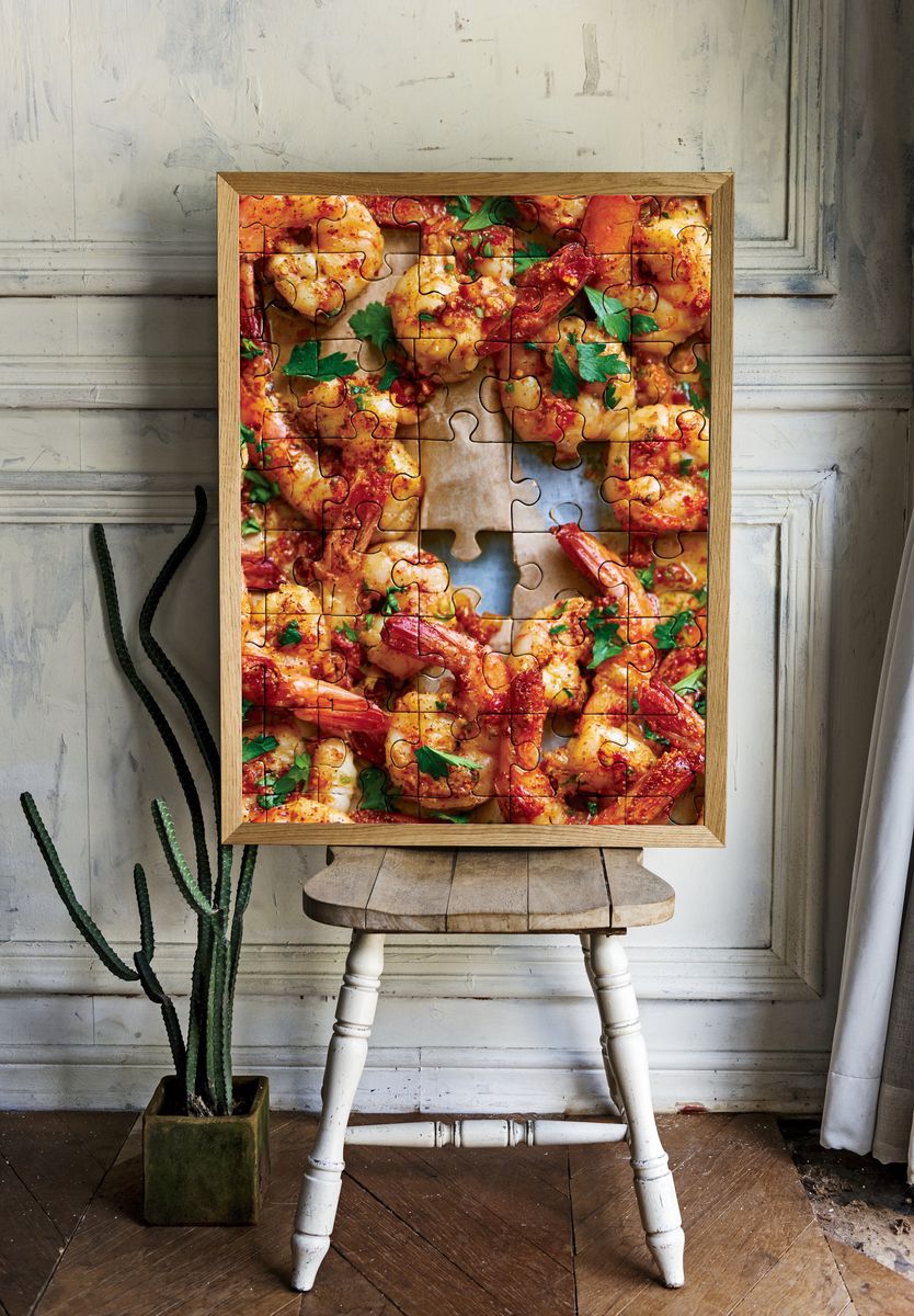 Shrimp Jigsaw Food Print. room preview