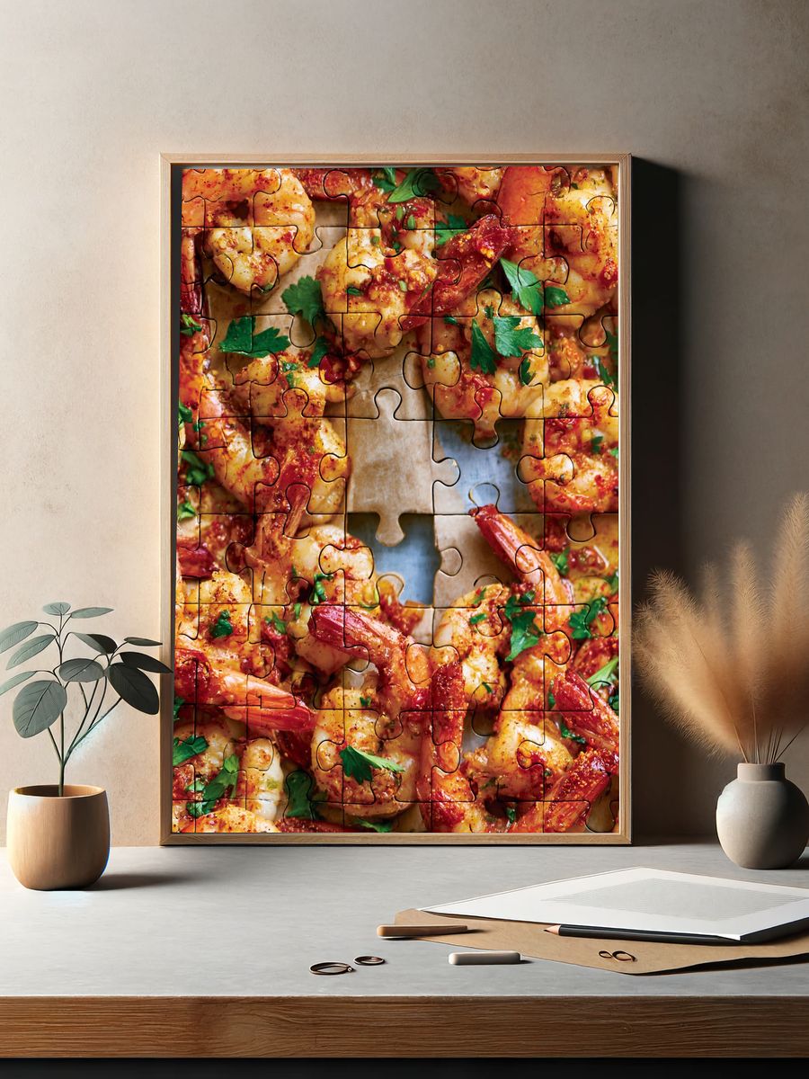 Shrimp Jigsaw Food Print. — room view 2