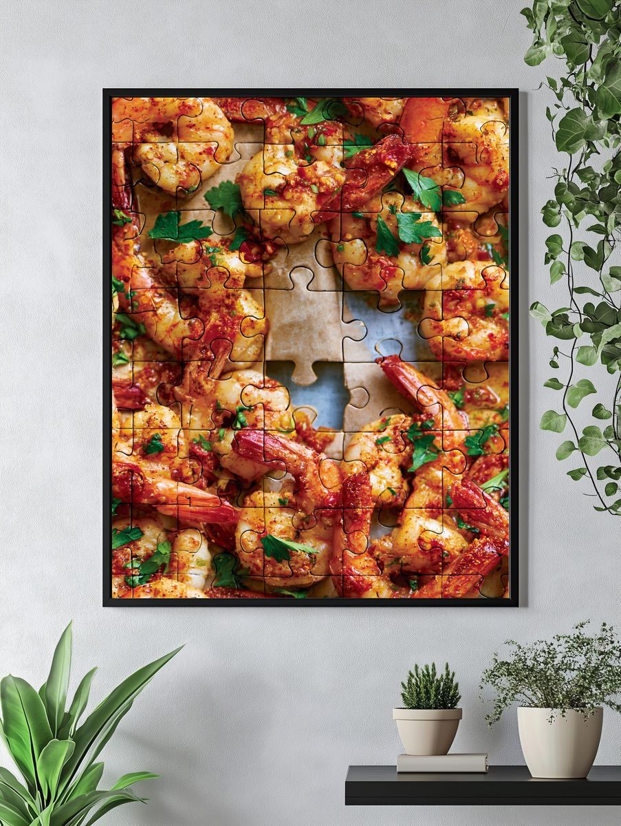 Shrimp Jigsaw Food Print. — room view 4