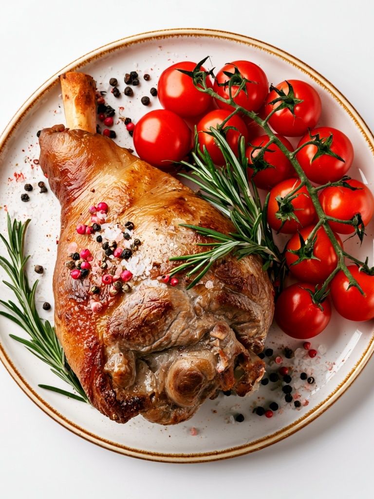 Roasted Lamb and Tomatoes Print. poster — food-drink art