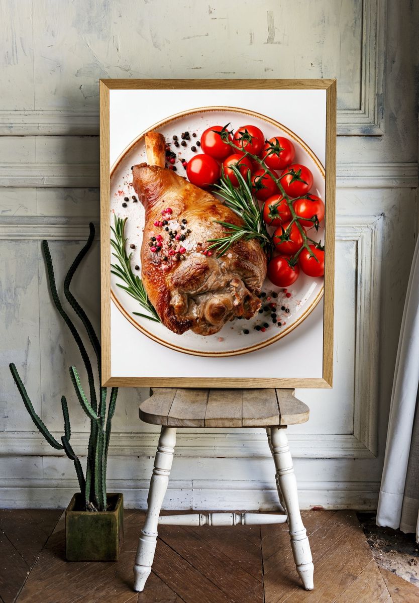 Roasted Lamb and Tomatoes Print. — room view 1