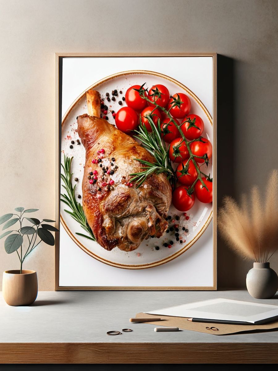 Roasted Lamb and Tomatoes Print. — room view 2