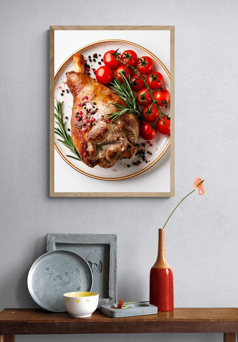 Roasted Lamb and Tomatoes Print. — room view 3