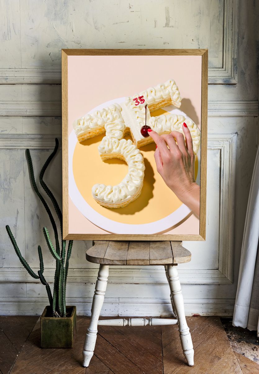 Number 35 Cake Photography Poster. room preview
