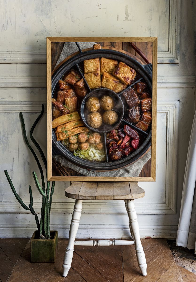 Korean Hot Pot Feast Photography Poster. room preview