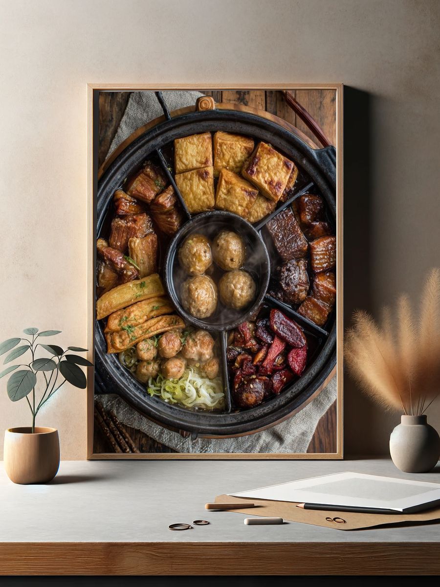 Korean Hot Pot Feast Photography Poster. — room view 2