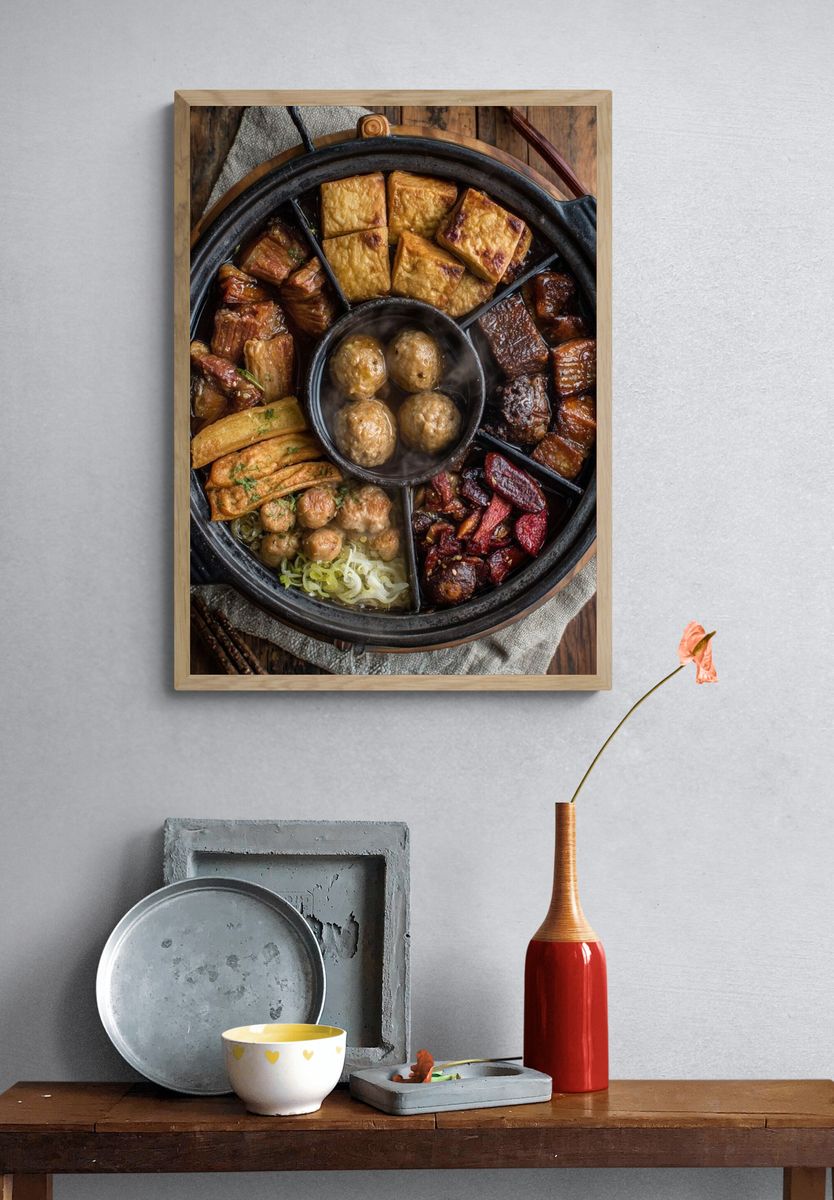 Korean Hot Pot Feast Photography Poster. — room view 3