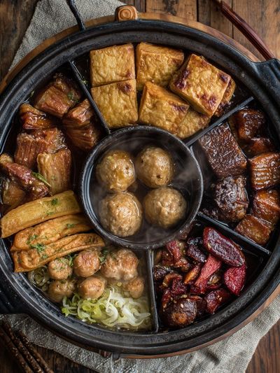 Korean Hot Pot Feast Photography Poster.