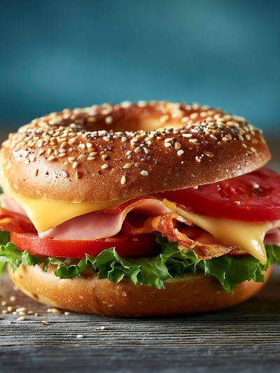 Sesame Bagel Sandwich Food Print. poster