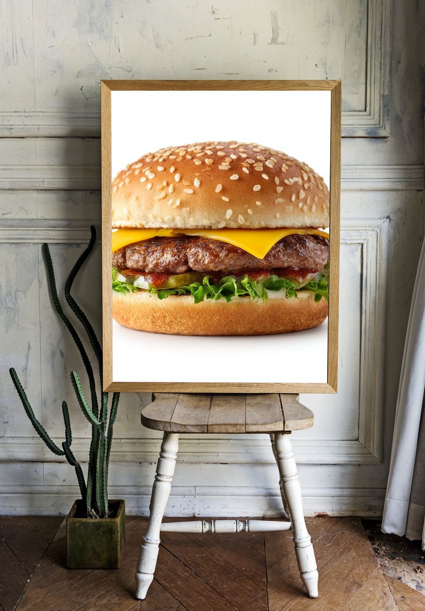 Classic Cheeseburger Photography Poster. room preview