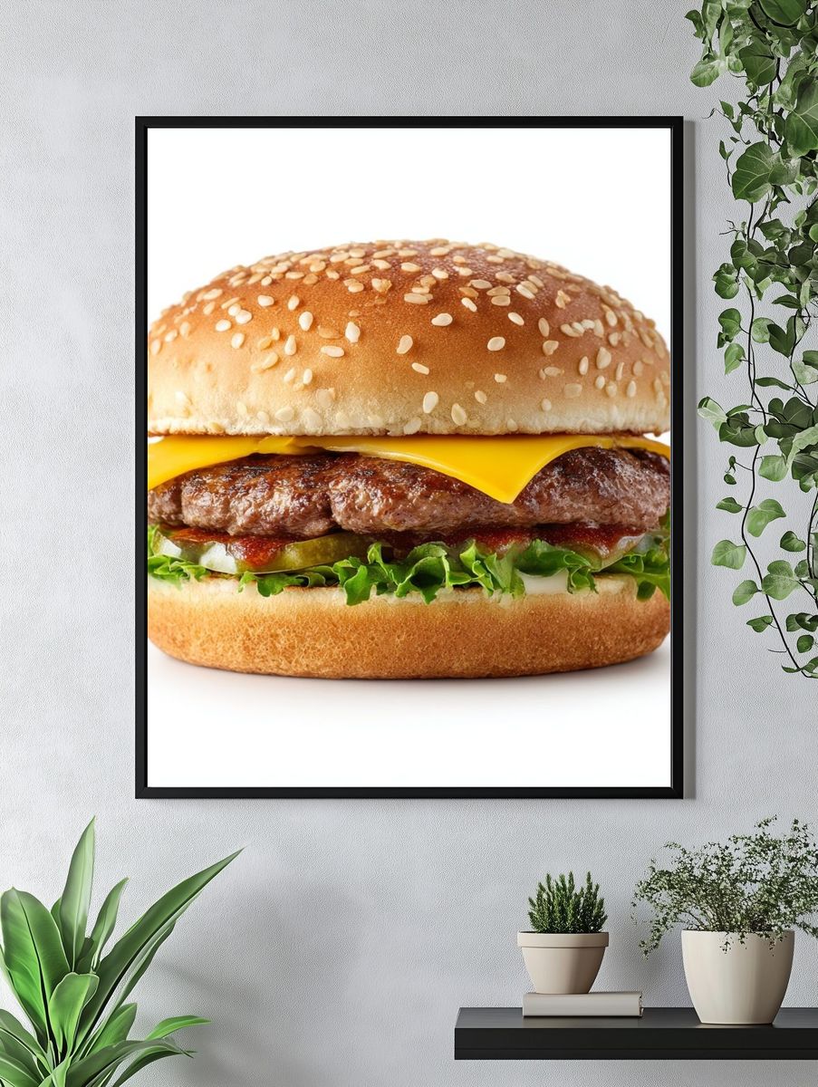 Classic Cheeseburger Photography Poster. — room view 4