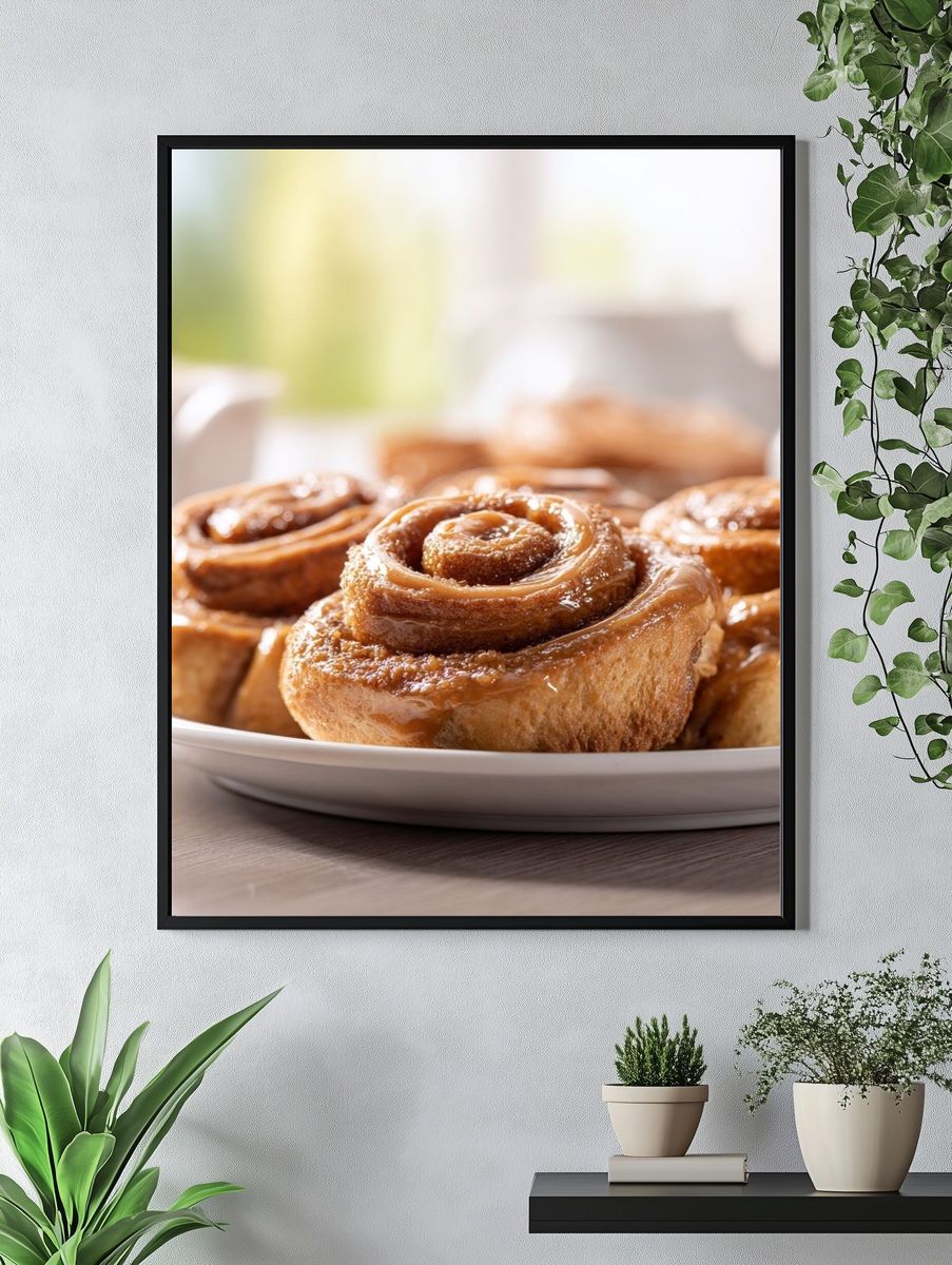 Cinnamon Rolls Food Photography Poster. — room view 4
