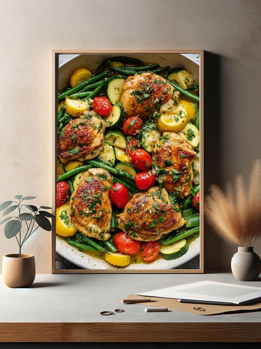 Roasted Chicken and Vegetables Poster. — room view 2