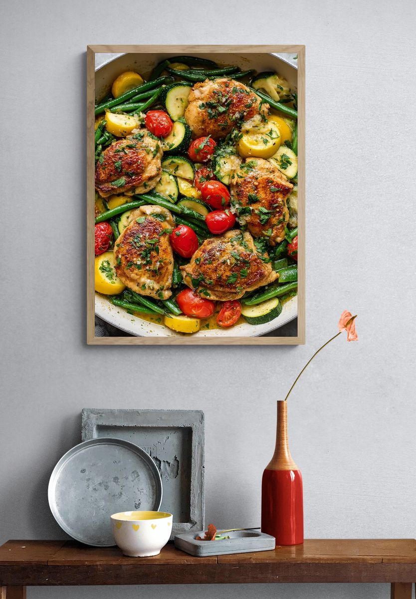 Roasted Chicken and Vegetables Poster. — room view 3