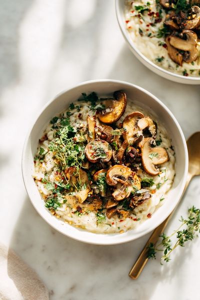 Mushroom Risotto Food Photography Poster.