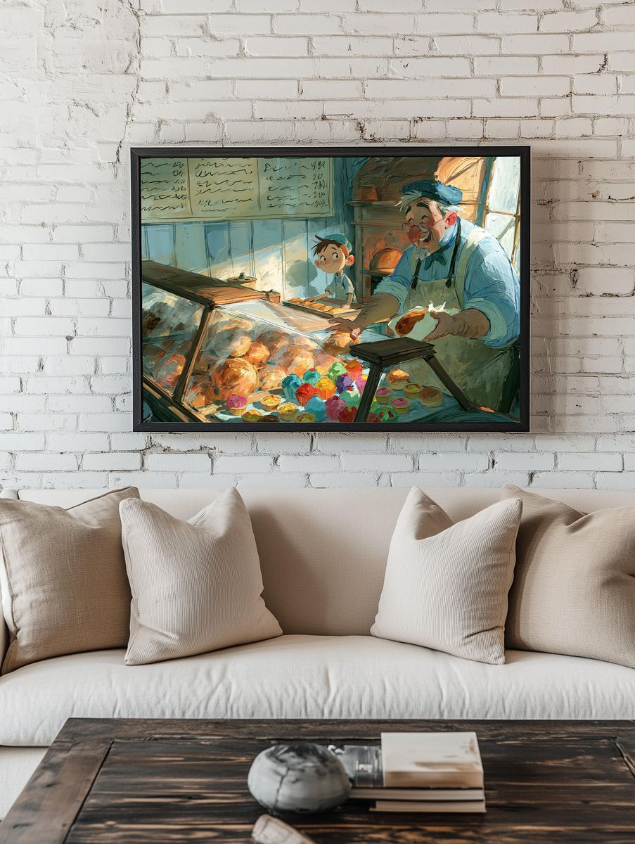 Bakery Scene Illustration Poster. — room view 1