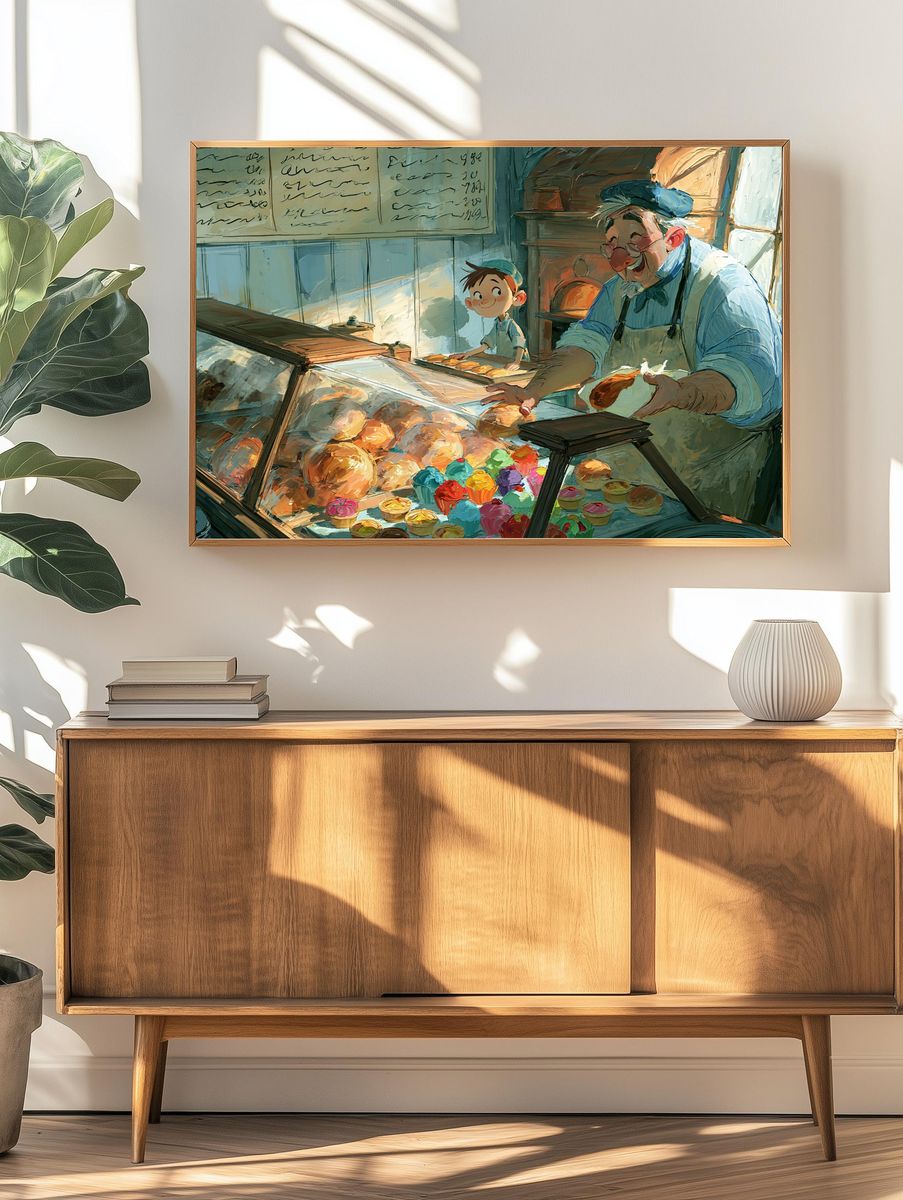 Bakery Scene Illustration Poster. — room view 3