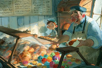Bakery Scene Illustration Poster.