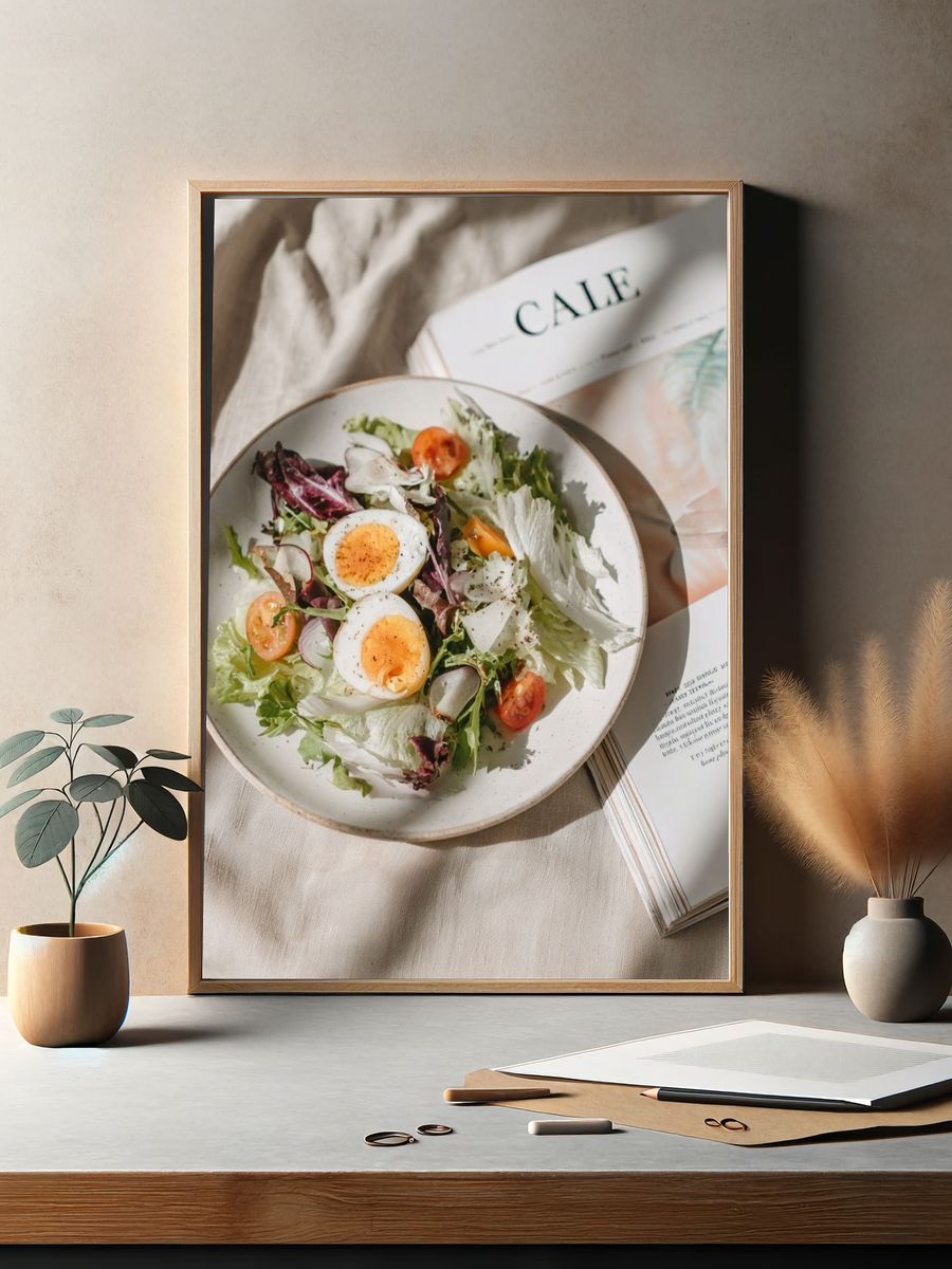 Rustic Salad Still Life Photography Poster. — room view 2