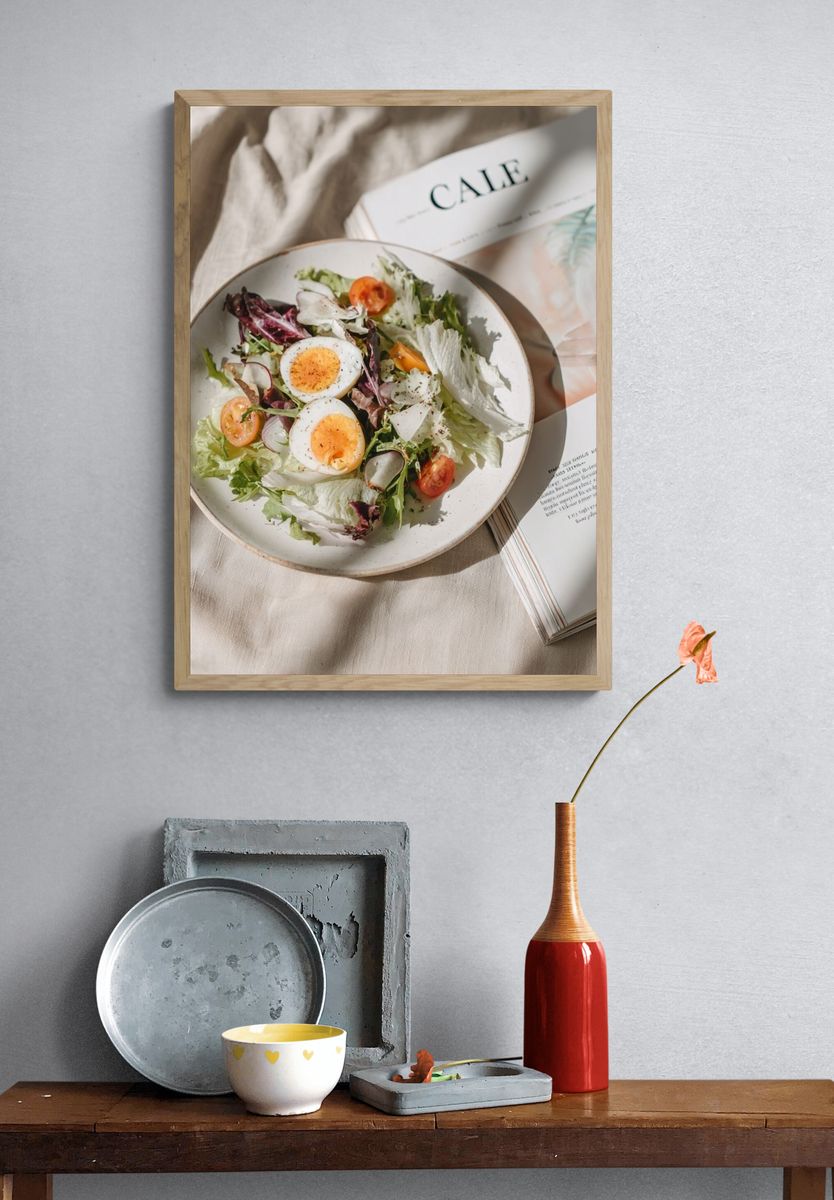 Rustic Salad Still Life Photography Poster. — room view 3