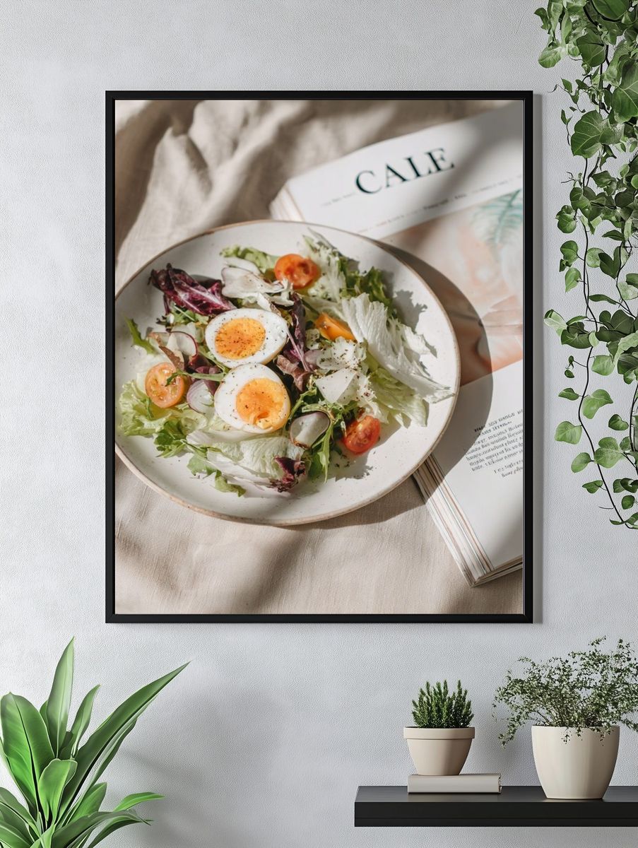 Rustic Salad Still Life Photography Poster. — room view 4