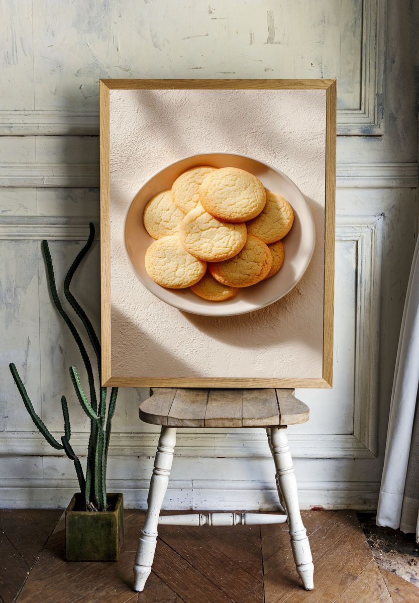 Golden Cookies Food Photography Poster. room preview