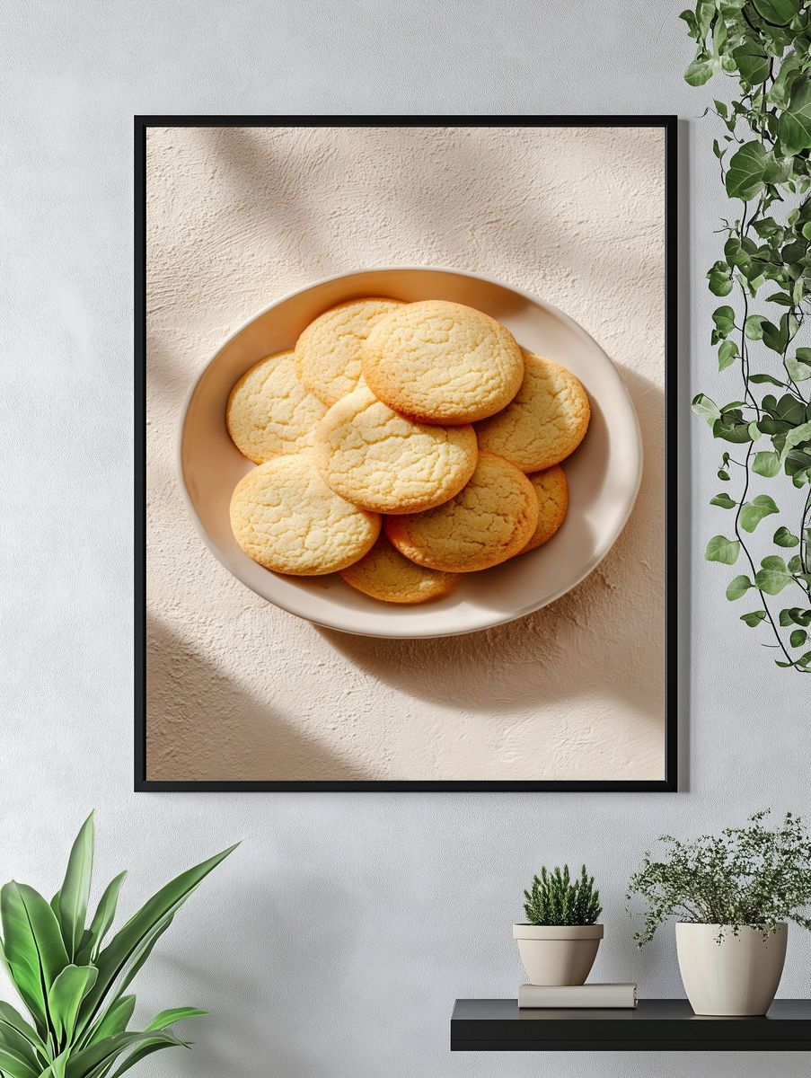 Golden Cookies Food Photography Poster. — room view 4
