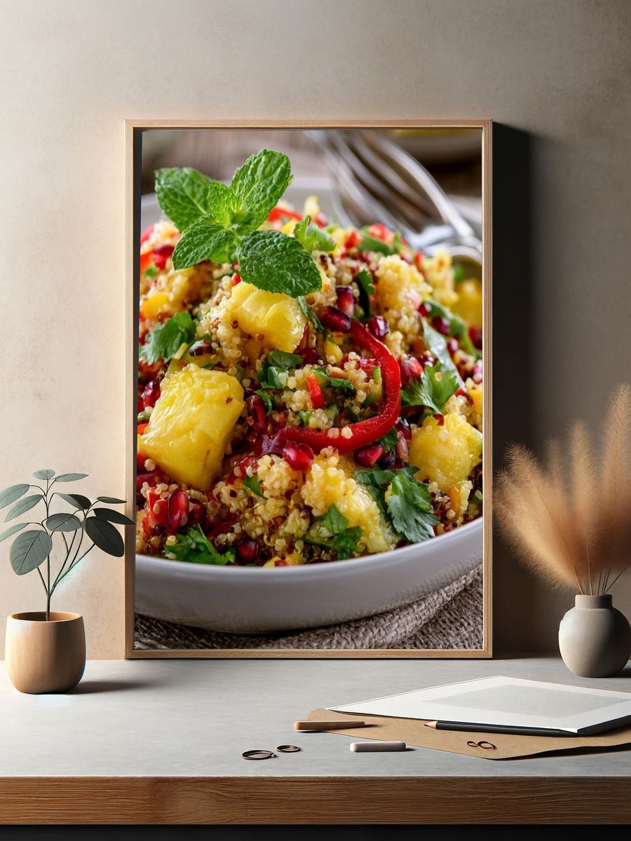 Tropical Quinoa Salad Photography Poster. — room view 2