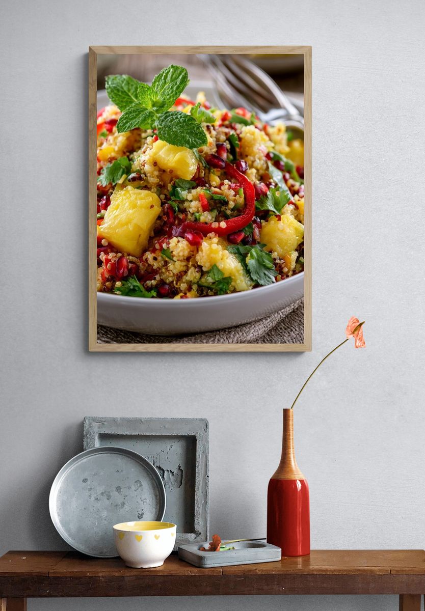 Tropical Quinoa Salad Photography Poster. — room view 3
