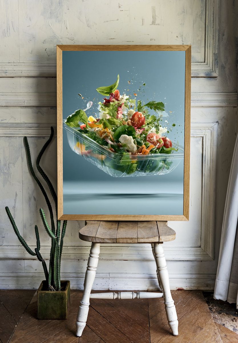 Floating Salad Food-Drink Poster. — room view 1