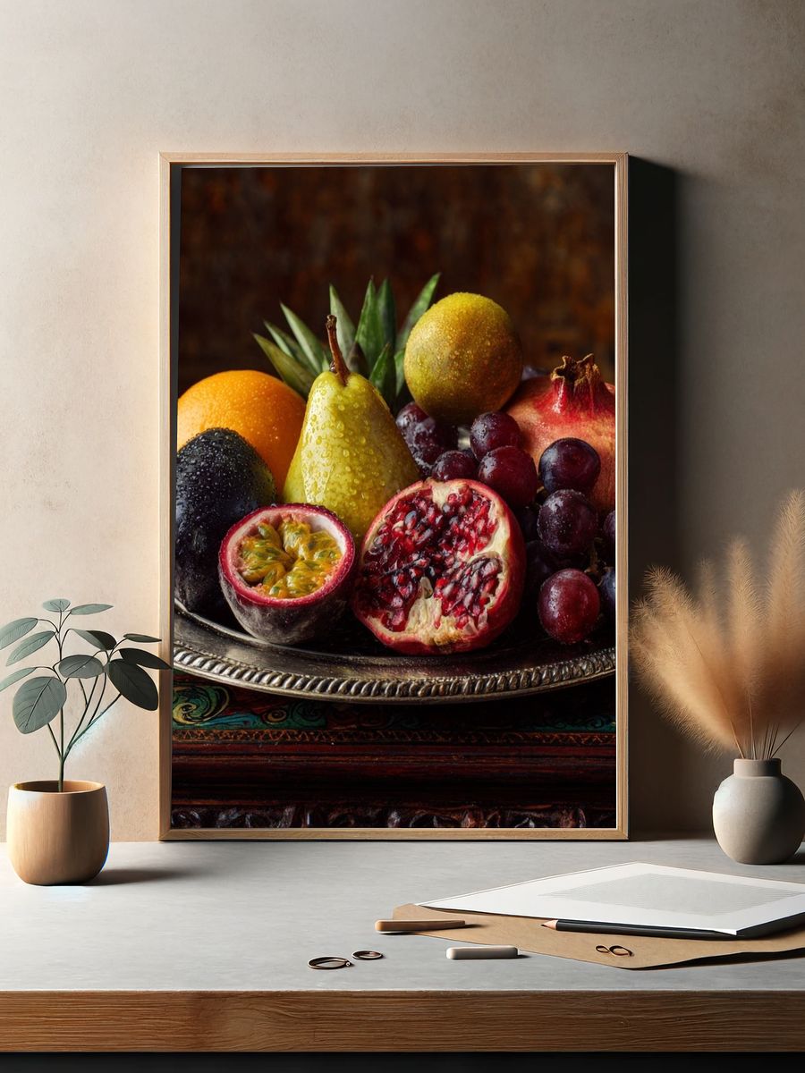 Still Life Fruit Arrangement Poster. — room view 2
