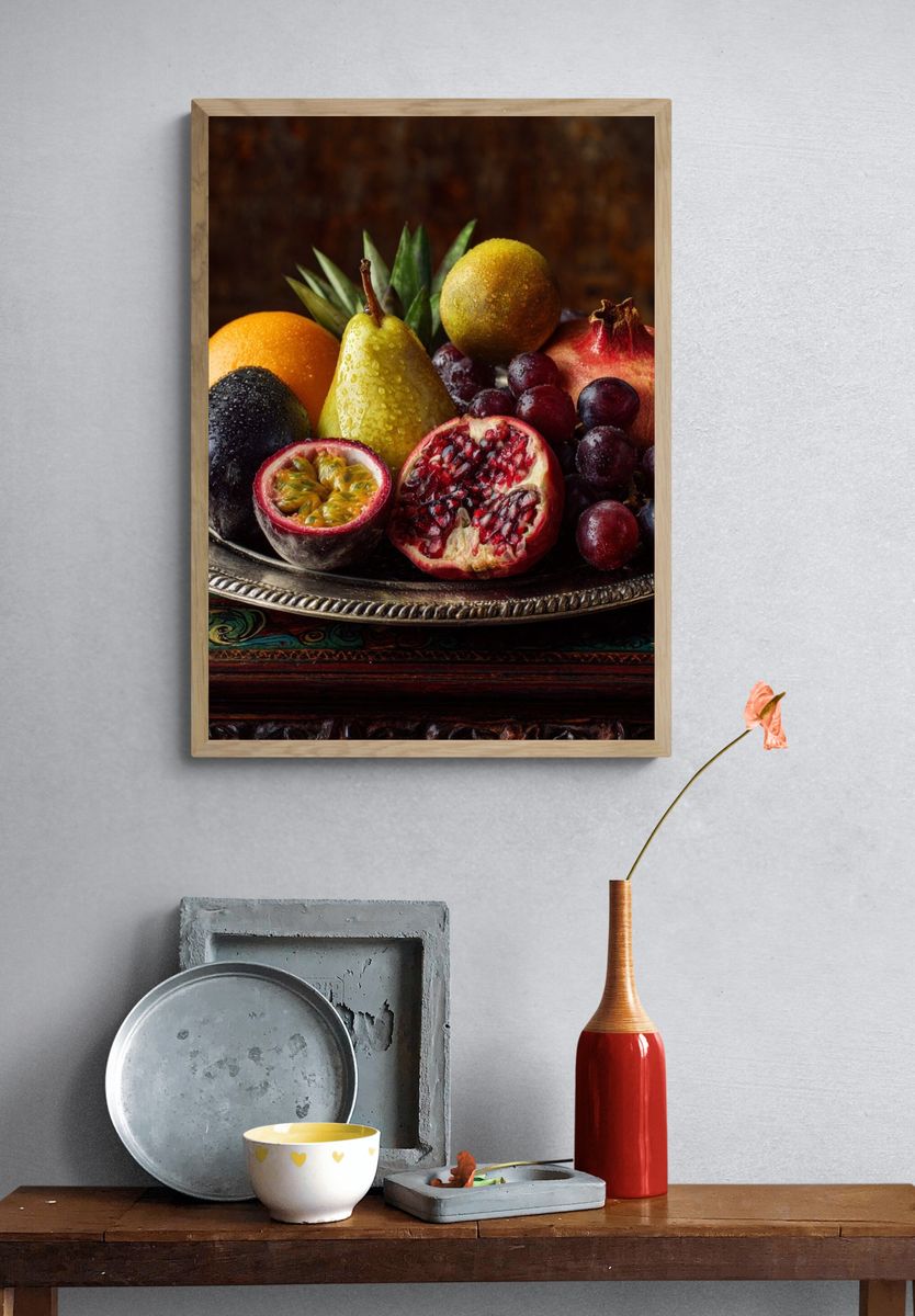 Still Life Fruit Arrangement Poster. — room view 3