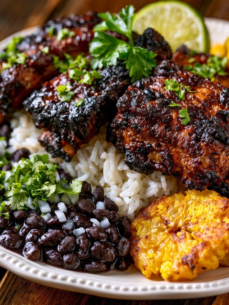 Caribbean Rice and Chicken Food Print. poster — food-drink art