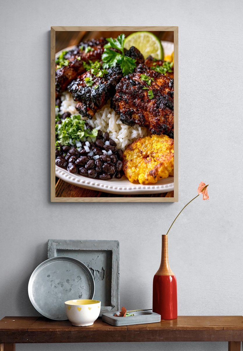 Caribbean Rice and Chicken Food Print. — room view 3